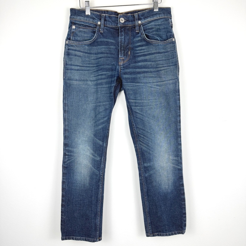 HUDSON Blake Slim Straight Jean Women's Tag 30 Fits 28 Cropped Ankle Medium Wash